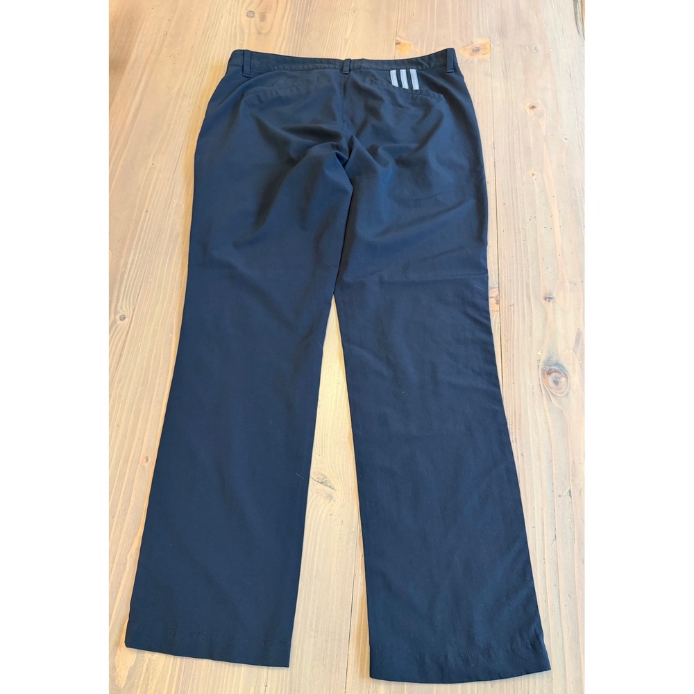 A1 Adidas Mens Golf Pants Black Flat Front Performance Trousers 32x30 - Picture 3 of 5